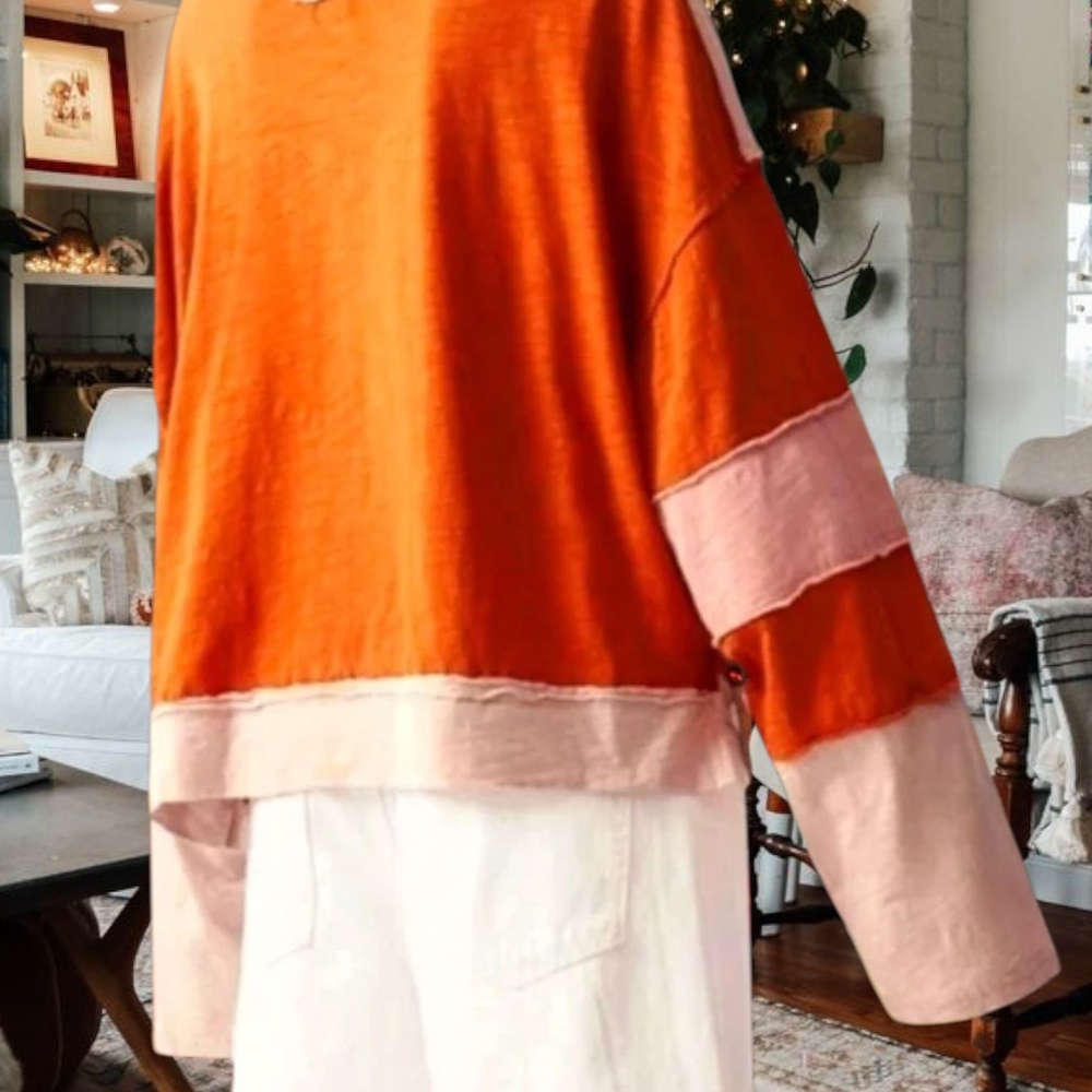 Boutique Orange Pink Patchwork Boho Bohemian Flor… - image 3